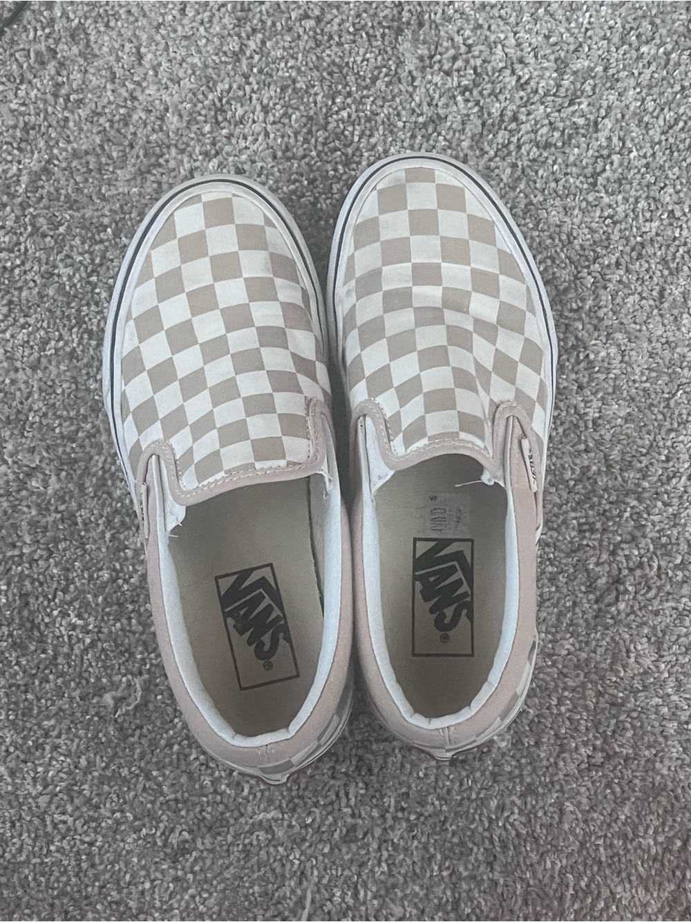 Vans Checkerboard Slip-On - Beige and White